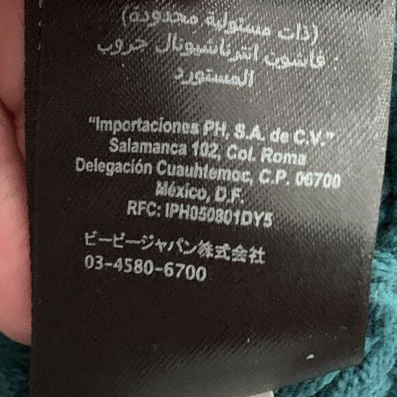 Bebe Cable-Knit Tunic Top Sweater Y2K Off-The-Shoulder Long Sleeves Teal Medium - Picture 10 of 13